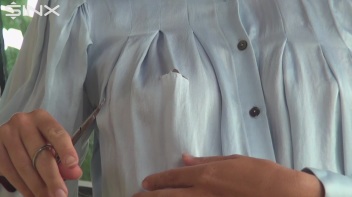 Destructive Brunette Rips Her Silk Blouse Screencap 14 on www.sinx.com