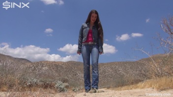 Denim Clad Babe Tramples On Cactus In The Desert Screencap 15 on www.sinx.com
