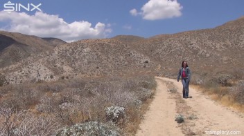 Denim Clad Babe Tramples On Cactus In The Desert Screencap 1 on www.sinx.com