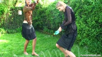 Cutie Babes In Fully Clothed Water Fight! Screencap 68 on www.sinx.com