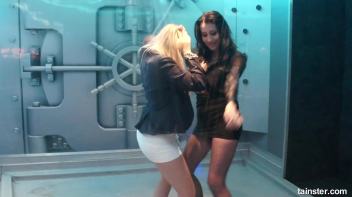 Cute wet girls dancing in mini skirts Screencap 1 on www.sinx.com