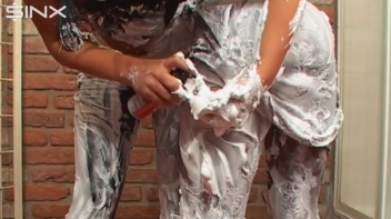 Wet And Messy Shaving Foam Fun Screencap 21 on www.sinx.com