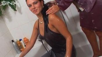 Soaked Through Satin In Fully Clothed Shower Screencap 44 on www.sinx.com