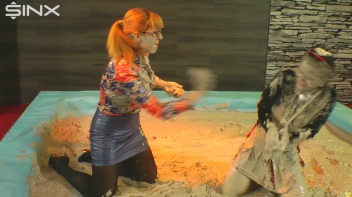 Naughty Schoolgirl Mud Wrestles With Teacher Screencap 23 on www.sinx.com