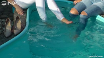 Cute Girls Take A Fully Clothed Dip In The Pool Screencap 11 on www.sinx.com