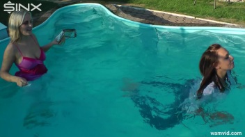 Cute Girls Take A Fully Clothed Dip In The Pool Screencap 20 on www.sinx.com