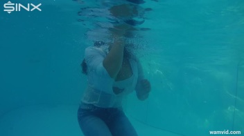 Cute Girls Take A Fully Clothed Dip In The Pool Screencap 35 on www.sinx.com