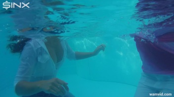 Cute Girls Take A Fully Clothed Dip In The Pool Screencap 42 on www.sinx.com
