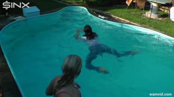 Cute Girls Take A Fully Clothed Dip In The Pool Screencap 54 on www.sinx.com