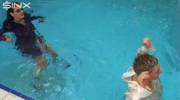 Clothed Bitchy Trio Get Wet In Pool Screencap 45 on www.sinx.com