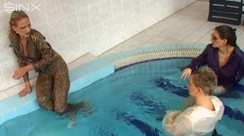 Clothed Bitchy Trio Get Wet In Pool Screencap 65 on www.sinx.com