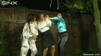 Sexy Secretary Is Tied Up and Painted by Domme Girls Screencap 1 on www.sinx.com