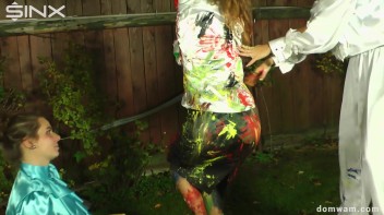 Sexy Secretary Is Tied Up and Painted by Domme Girls Screencap 39 on www.sinx.com