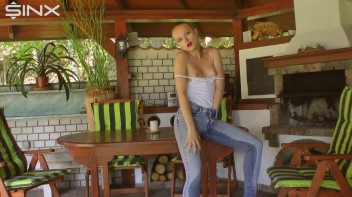 Sexy Blonde's Solo Pissing Pleasure Screencap 39 on www.sinx.com