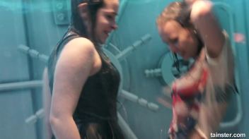 Cute chicks party underneath the club shower Screencap 9 on www.sinx.com