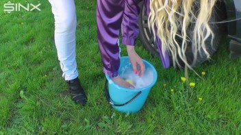 Wet & Messy Car Washing For Playful Blonde Screencap 1 on www.sinx.com