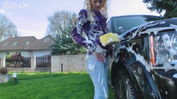 Wet & Messy Car Washing For Playful Blonde Screencap 21 on www.sinx.com
