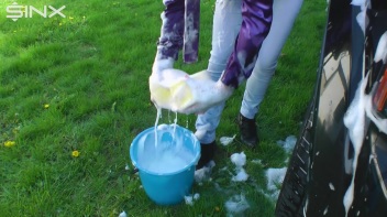 Wet & Messy Car Washing For Playful Blonde Screencap 27 on www.sinx.com