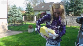 Wet & Messy Car Washing For Playful Blonde Screencap 31 on www.sinx.com