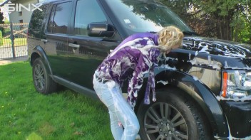 Wet & Messy Car Washing For Playful Blonde Screencap 35 on www.sinx.com