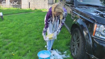 Wet & Messy Car Washing For Playful Blonde Screencap 41 on www.sinx.com