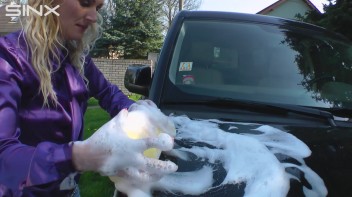 Wet & Messy Car Washing For Playful Blonde Screencap 6 on www.sinx.com