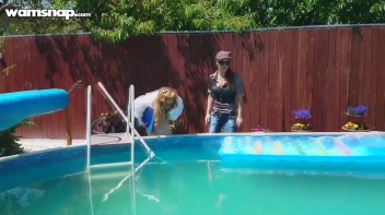 Pool Duties Lead To Wet Beauties! Screencap 6 on www.sinx.com