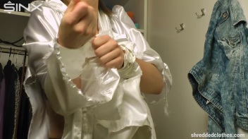 Big Tittied Brunette's Clothes Shredding Saga - Cam 2 Screencap 44 on www.sinx.com