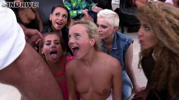 A Gaggle Of Blowbang Bitches!  Throat Those Hos Till They Get What They Want! Screencap 65 on www.sinx.com