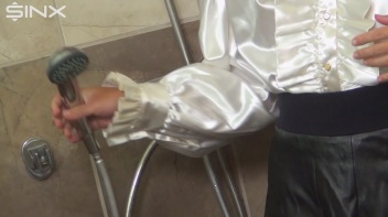 Fully Dressed Shower Leaves Brunette Drenched Screencap 4 on www.sinx.com