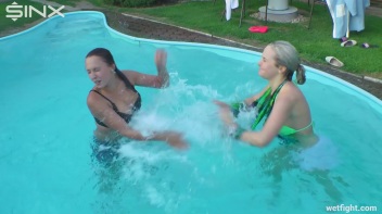 Best Friends Catfight In The Outdoor Pool Screencap 50 on www.sinx.com