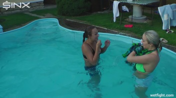 Best Friends Catfight In The Outdoor Pool Screencap 51 on www.sinx.com