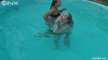Best Friends Catfight In The Outdoor Pool Screencap 57 on www.sinx.com