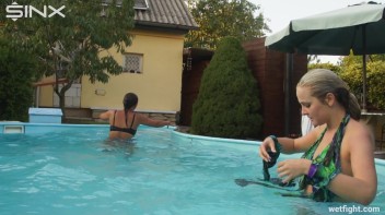 Best Friends Catfight In The Outdoor Pool Screencap 59 on www.sinx.com
