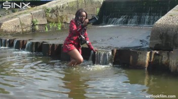 Ebony Babe Goes For A Swim In School Uniform Screencap 21 on www.sinx.com