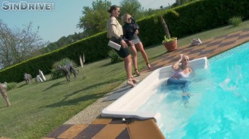 Take A Dip In The Pool And Then My Pussy!  Three Babes Seize The Day And Feast Their Way! Screencap 11 on www.sinx.com