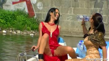 Exhibitionist Wetlook Boat Babes Screencap 41 on www.sinx.com