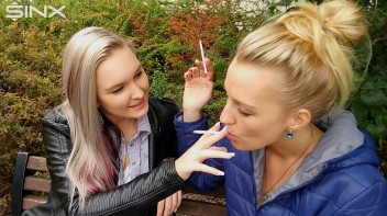 Seductive Blondes Take A Smoke Break Screencap 17 on www.sinx.com