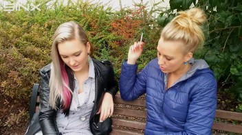 Seductive Blondes Take A Smoke Break Screencap 19 on www.sinx.com