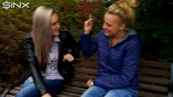 Seductive Blondes Take A Smoke Break Screencap 25 on www.sinx.com