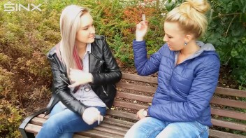 Seductive Blondes Take A Smoke Break Screencap 29 on www.sinx.com