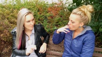 Seductive Blondes Take A Smoke Break Screencap 30 on www.sinx.com