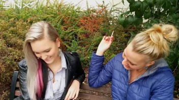 Seductive Blondes Take A Smoke Break Screencap 31 on www.sinx.com