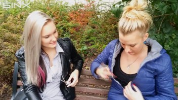 Seductive Blondes Take A Smoke Break Screencap 36 on www.sinx.com