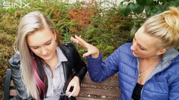 Seductive Blondes Take A Smoke Break Screencap 38 on www.sinx.com