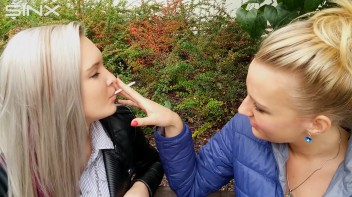 Seductive Blondes Take A Smoke Break Screencap 39 on www.sinx.com