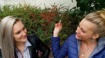 Seductive Blondes Take A Smoke Break Screencap 40 on www.sinx.com