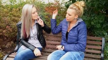 Seductive Blondes Take A Smoke Break Screencap 42 on www.sinx.com