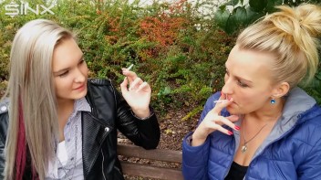 Seductive Blondes Take A Smoke Break Screencap 44 on www.sinx.com