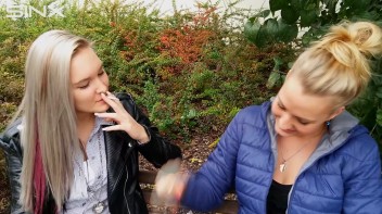 Seductive Blondes Take A Smoke Break Screencap 45 on www.sinx.com